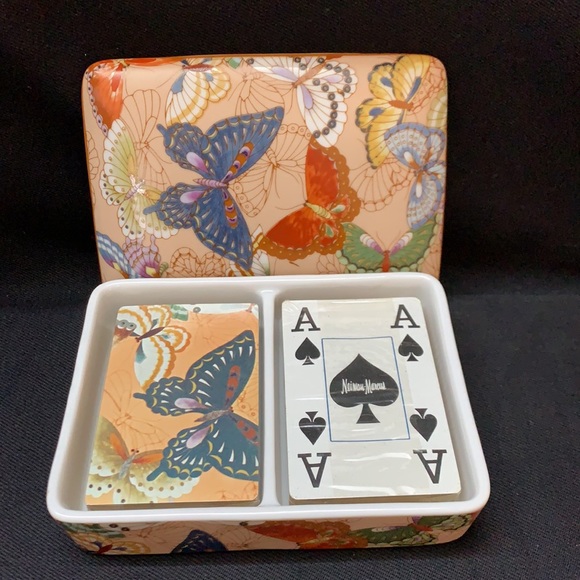 Neiman Marcus porcelain butterfly card case &cards - Picture 2 of 16